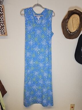 Blue Floral Sleeveless Maxi Dress NWOT XL